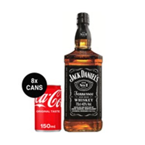Buy Jack Daniels Tennesse Whiskey 70cl And 8 Cans Of Coke