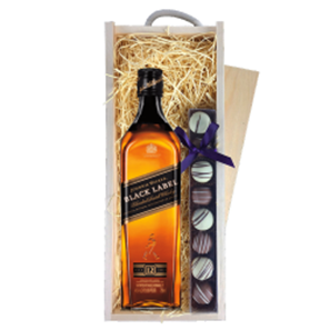 Buy Johnnie Walker Black Label 70cl & Truffles, Wooden Box