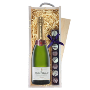 Buy Jules Feraud Brut 75cl & Truffles, Wooden Box