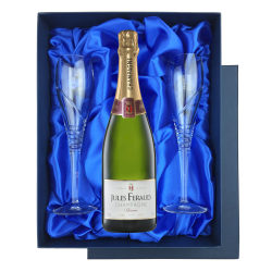 Buy Jules Feraud Brut 75cl in Blue Luxury Presentation Set With Flutes