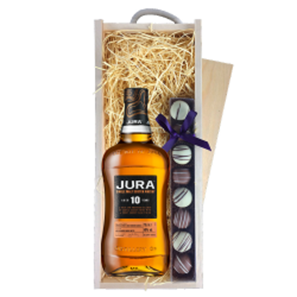 Buy Jura 10 Year Old Single Malt Whisky 70cl & Truffles, Wooden Box