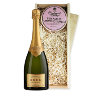 Buy Krug Grande Cuvee Editions Champagne 75cl And Pink Marc de Charbonnel Chocolates Box