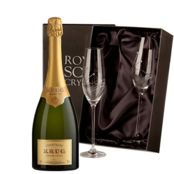 Buy Krug Grande Cuvee Editions Champagne 75cl With Diamante Crystal Flutes