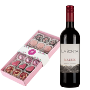 Buy La Bonita Malbec 75cl Red Wine and Assorted Box Of Celebration Chocolates 235g