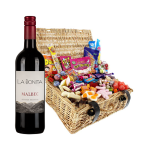 Buy La Bonita Malbec 75cl Red Wine And Retro Sweet Hamper