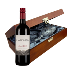 Buy La Bonita Malbec 75cl Red Wine In Luxury Box With Royal Scot Wine Glass