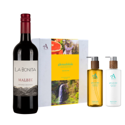 Buy La Bonita Malbec 75cl Red Wine with Arran Glenashdale Hand Care Gift Set