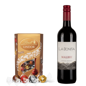 Buy La Bonita Malbec 75cl Red Wine With Lindt Lindor Assorted Truffles 200g