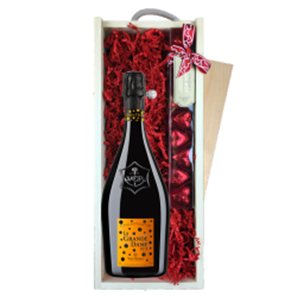 Buy La Grande Dame 2012 Champagne 75cl & Chocolate Praline Hearts, Wooden Box