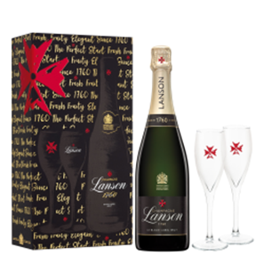 Buy Lanson Black Label 75cl and 2 Flutes Pack