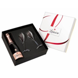 Buy Lanson Le Rose Champagne & Branded Flutes Gift set