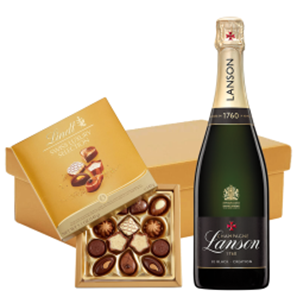 Buy Lanson Le Black Creation 257 Brut Champagne 75cl And Lindt Swiss Chocolates Hamper
