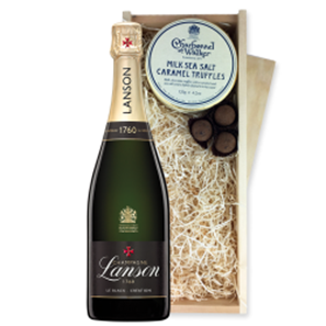 Buy Lanson Le Black Creation 257 Brut Champagne 75cl And Milk Sea Salt Charbonnel Chocolates Box