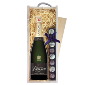 Buy Lanson Le Black Creation Brut Champagne 75cl & Truffles, Wooden Box