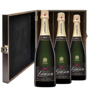 Buy Lanson Le Black Creation Brut Champagne 75cl Trio Elm Wood Gift Boxed