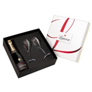 Buy Lanson Le Black Label 75cl Champagne & Branded Flutes Gift set