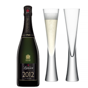 Buy Lanson Le Vintage 2012 Champagne 75cl with LSA Moya Flutes