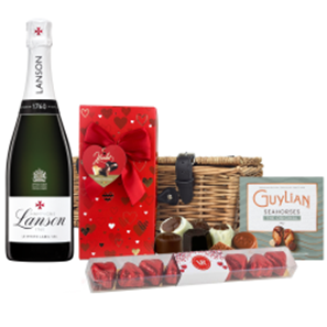 Buy Lanson Le White Label Sec Champagne 75cl And Chocolate Love You Hamper