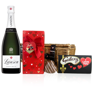 Buy Lanson Le White Label Sec Champagne 75cl And Chocolate Valentines Hamper