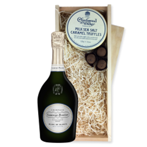 Buy Laurent Perrier Blanc de Blancs Champagne 75cl And Milk Sea Salt Charbonnel Chocolates Box