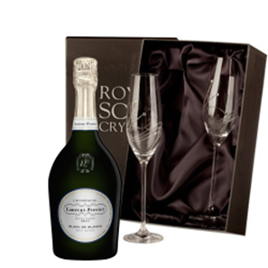 Buy Laurent Perrier Blanc de Blancs Champagne 75cl With Diamante Crystal Flutes