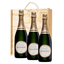 Buy Laurent Perrier La Cuvee, NV, 75cl Trio Wooden Gift Boxed Champagne (3x75cl)