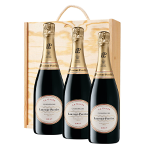 Buy Laurent Perrier La Cuvee, NV, 75cl Trio Pine Wooden Gift Box (3x75cl)
