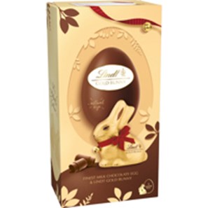 Buy Lindt Lindor Gold Bunny & Milk Chocolate Easter Egg 195G