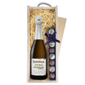 Buy Louis Roederer Brut Nature Champagne 75cl & Truffles, Wooden Box