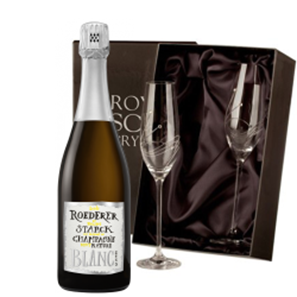 Buy Louis Roederer Brut Nature Champagne 75cl With Diamante Crystal Flutes