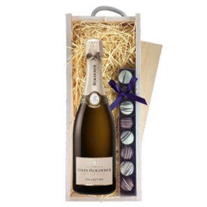 Buy Louis Roederer Collection 243 Champagne 75cl & Truffles, Wooden Box
