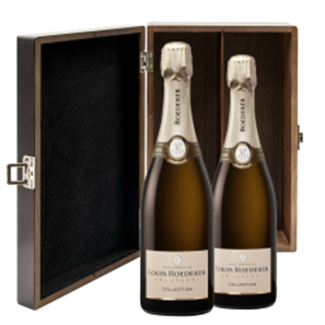 Buy Louis Roederer Collection 245 Champagne 75cl Twin Elm Wood Gift Box (2x75cl)
