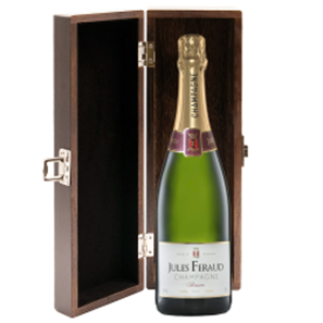 Buy Elm Wood Gift Boxed Jules Feraud Brut 75cl