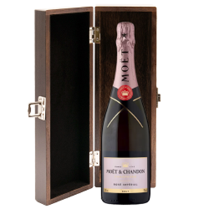 Buy Elm Wood Gift Boxed Moet & Chandon Rose 75cl