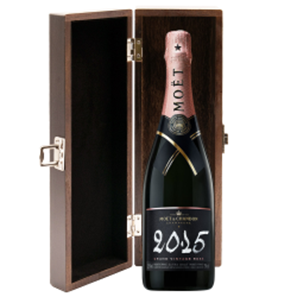 Buy Elm Wood Gift Boxed Moet & Chandon Vintage Rose 2015 Champagne 75cl