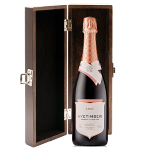 Buy Elm Wood Gift Boxed Nyetimber Rose English Sparkling Wine 75cl