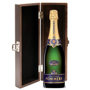 Buy Elm Wood Gift Boxed Pommery Brut Apanage Champagne 75cl