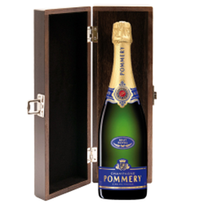 Buy Elm Wood Gift Boxed Pommery Brut Royal Champagne 75cl