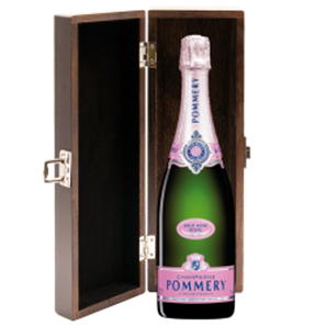 Buy Elm Wood Gift Boxed Pommery Rose Brut Champagne 75cl
