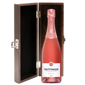 Buy Elm Wood Gift Boxed Taittinger Prestige Rose NV Champagne 75cl