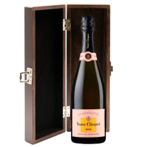 Buy Elm Wood Gift Boxed Veuve Clicquot Rose 75cl