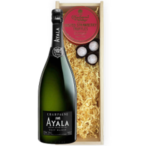 Buy Magnum of Ayala Brut Majeur Champagne 150cl And Strawberry Charbonnel Truffles Magnum Box