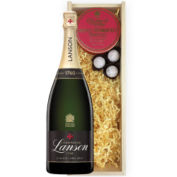Buy Magnum of Lanson Le Black Label, NV, Champagne And Strawberry Charbonnel Truffles Magnum Box