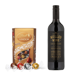 Buy Maple Falls Mulled Wine 75cl With Lindt Lindor Assorted Truffles 200g