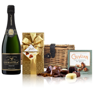 Buy Martel Prestige Brut Champagne 75cl And Chocolates Hamper