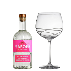 Buy Masons Of Yorkshire Raspberry Gin 70cl And Single Gin and Tonic Skye Copa Glass