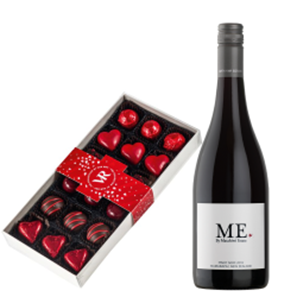 Buy ME by Matahiwi Estate Piont Noir 75cl Red Wine and Assorted Box Of Heart Chocolates 215g