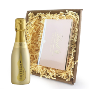 Buy Mini Bottega Gold Brut Prosecco 20cl Champagne and Chocolates In Tray