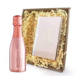 Buy Mini Bottega Rose Gold Prosecco 20cl Champagne and Chocolates In Tray