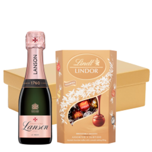 Buy Mini Lanson Le Rose Champagne 20cl And Chocolates In Gift Hamper